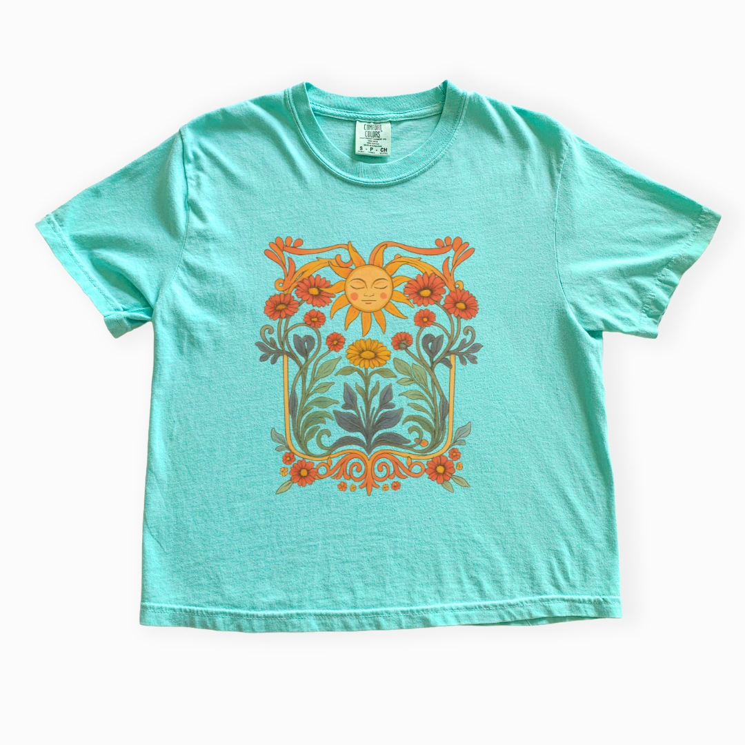 Helia's Garden - Comfort Colors Boxy Cropped Tee