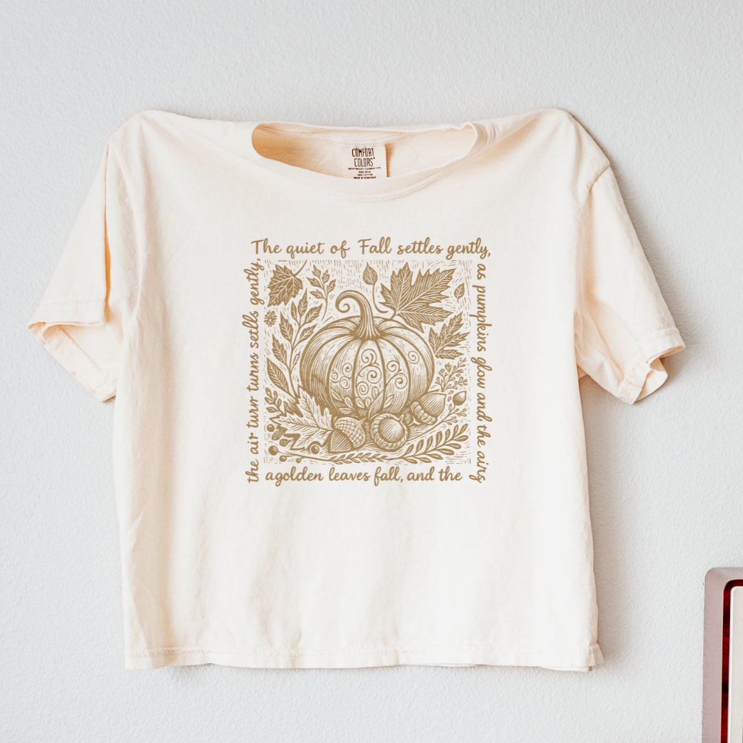 The Quiet Of Fall - Comfort Colors Boxy Cropped Tee