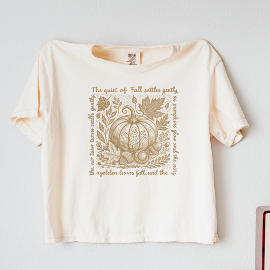 The Quiet Of Fall - Comfort Colors Boxy Cropped Tee