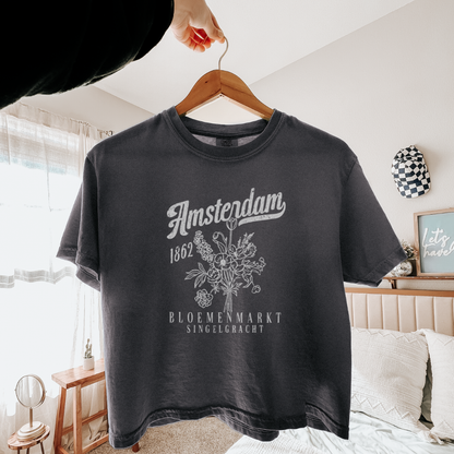 Amsterdam Flower Market - Comfort Colors Boxy Cropped Tee
