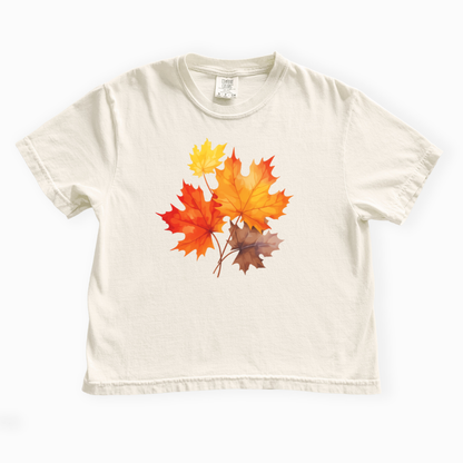Autumn Leaves - Comfort Colors Boxy Cropped Tee