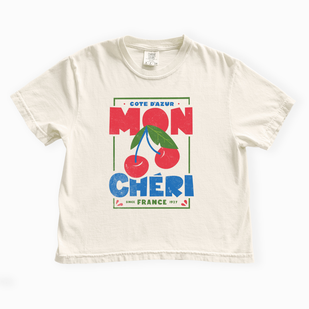 Mon Cheri - Comfort Colors Boxy Cropped Tee