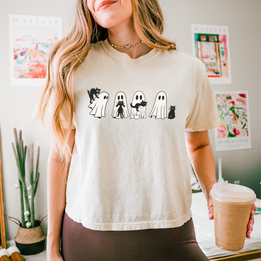 Scaredy Cats - Comfort Colors Boxy Cropped Tee
