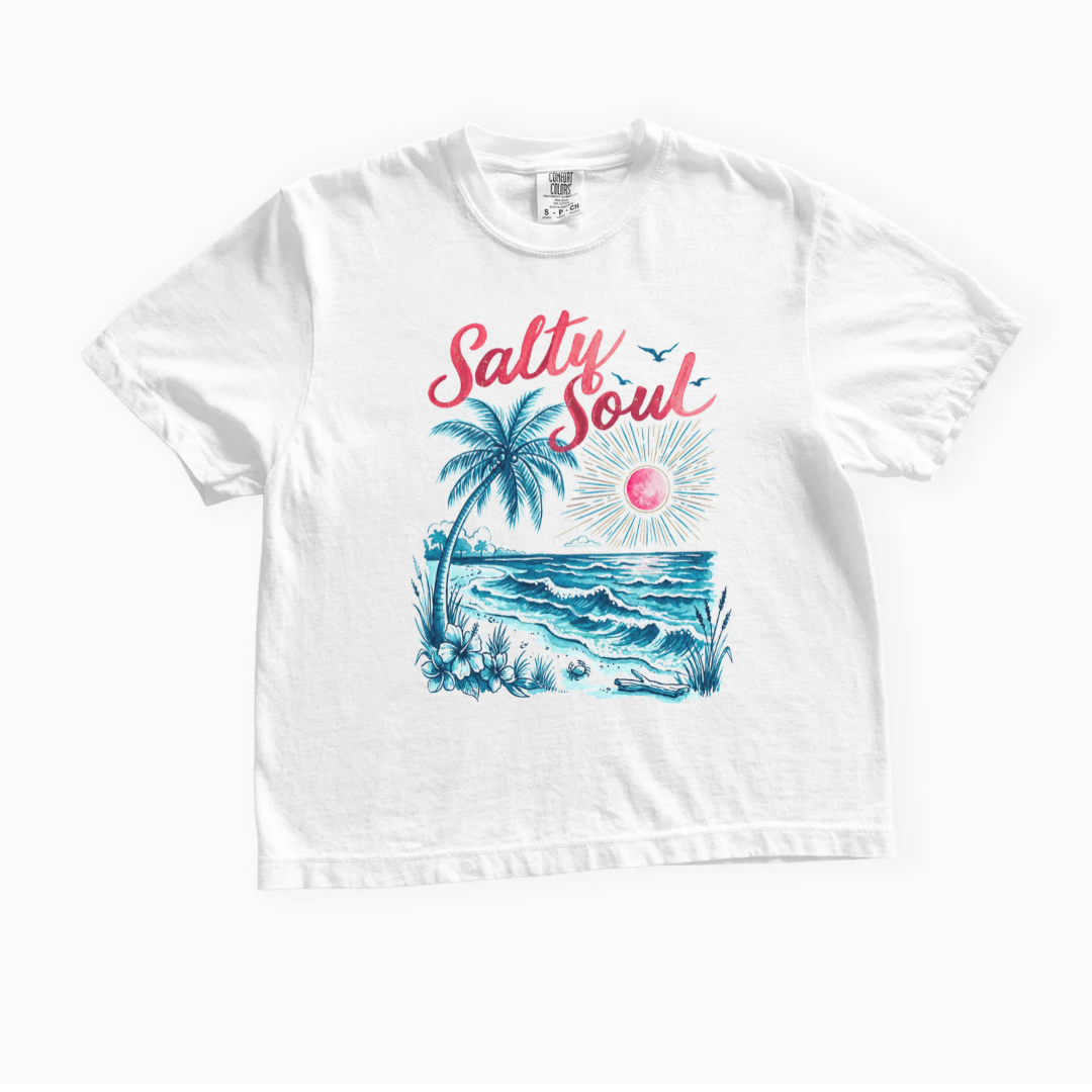 Salty Soul - Comfort Colors Boxy Cropped Tee