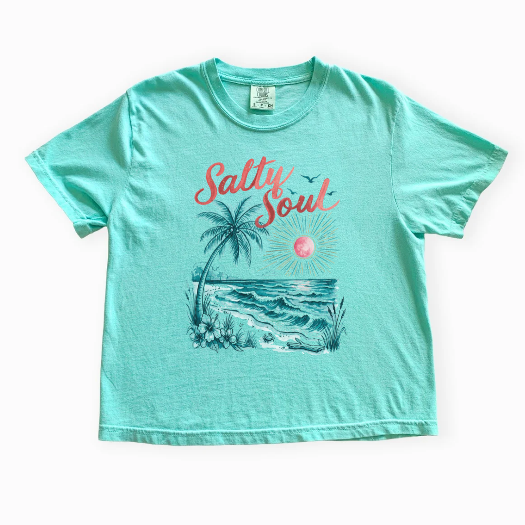 Salty Soul - Comfort Colors Boxy Cropped Tee