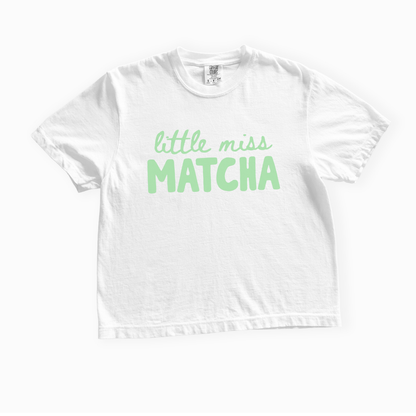 Little Miss Matcha - Comfort Colors Boxy Cropped Tee