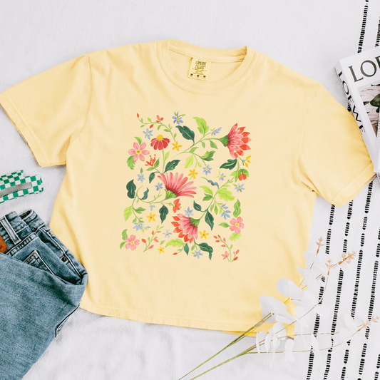 Botanical Bliss - Comfort Colors Boxy Cropped Tee