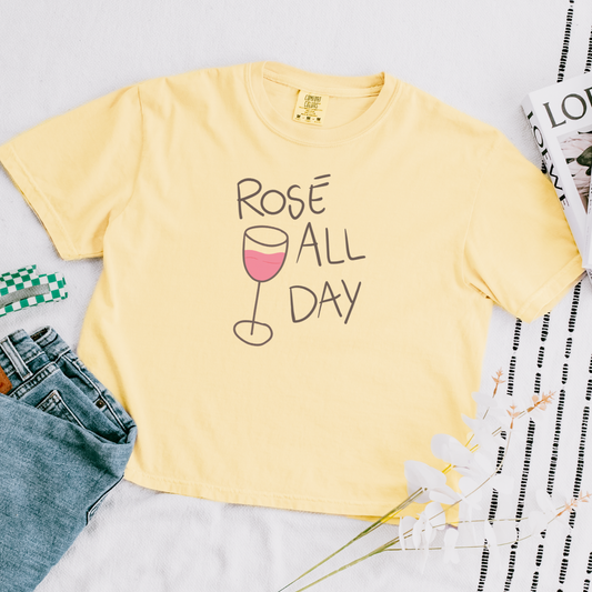 Rose All Day - Comfort Colors Boxy Cropped Tee