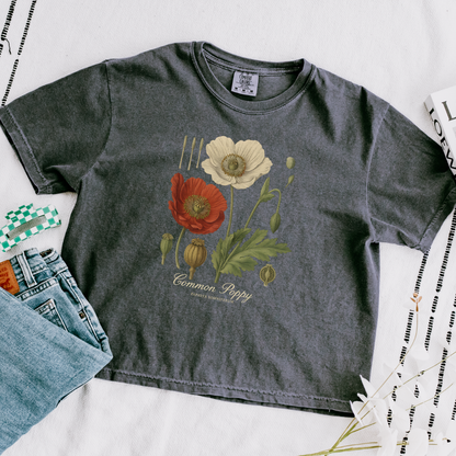 Common Poppy - Comfort Colors Boxy Cropped Tee