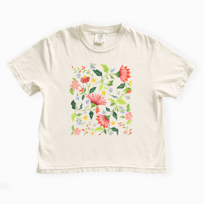 Botanical Bliss - Comfort Colors Boxy Cropped Tee