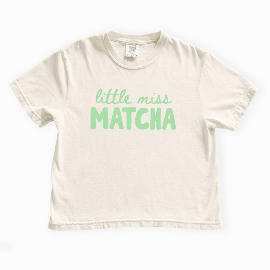 Little Miss Matcha - Comfort Colors Boxy Cropped Tee