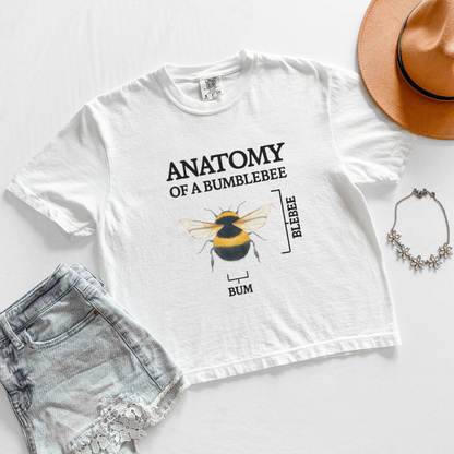 Anatomy Of A Bumblebee - Comfort Colors Boxy Cropped Tee