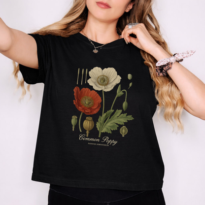 Common Poppy - Comfort Colors Boxy Cropped Tee