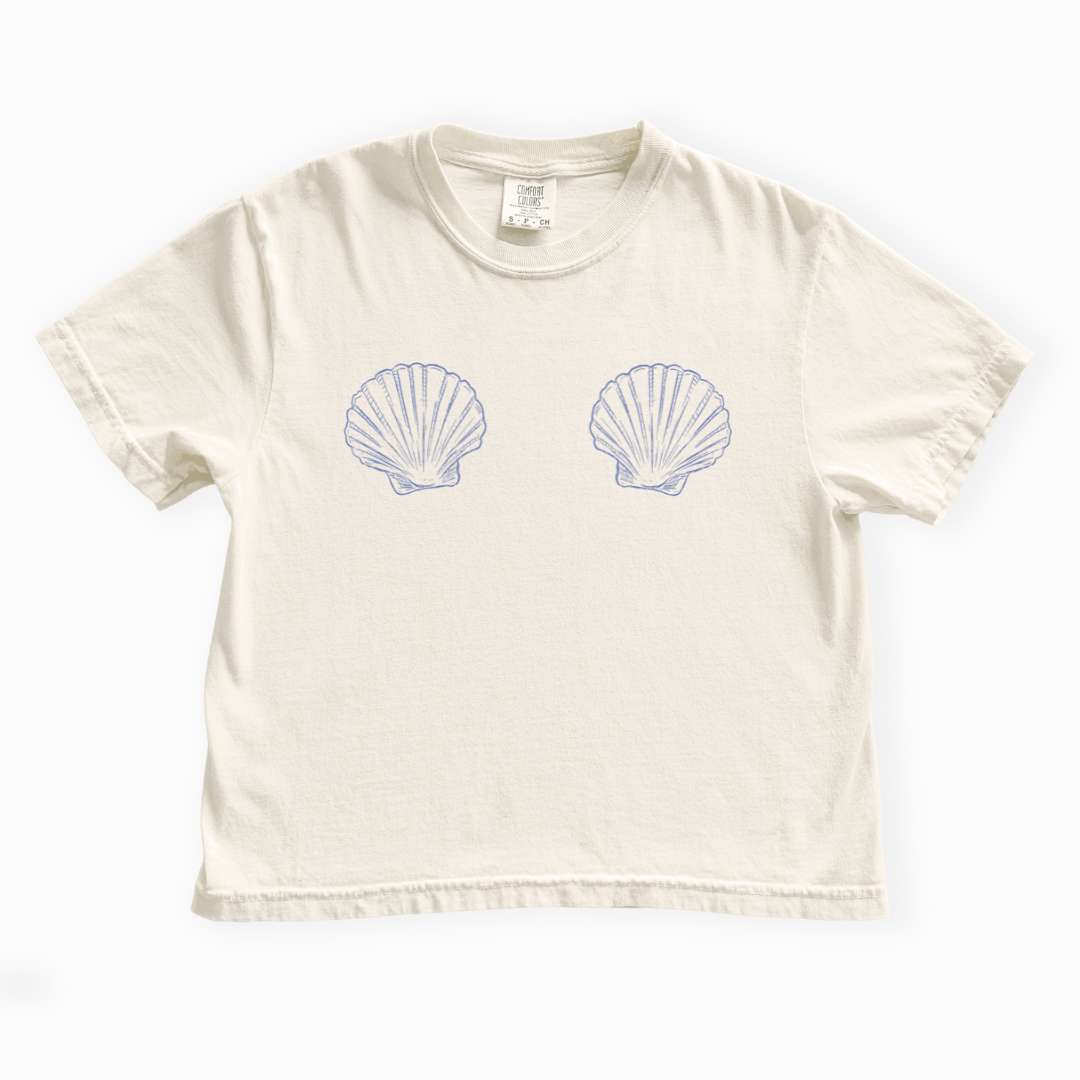 She Shells - Comfort Colors Boxy Cropped Tee