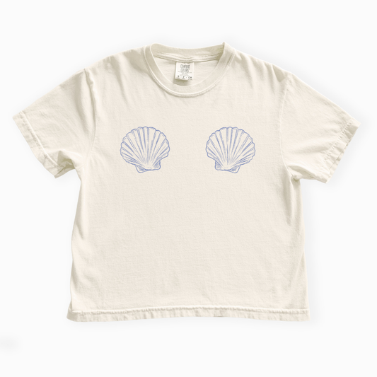 She Shells - Comfort Colors Boxy Cropped Tee