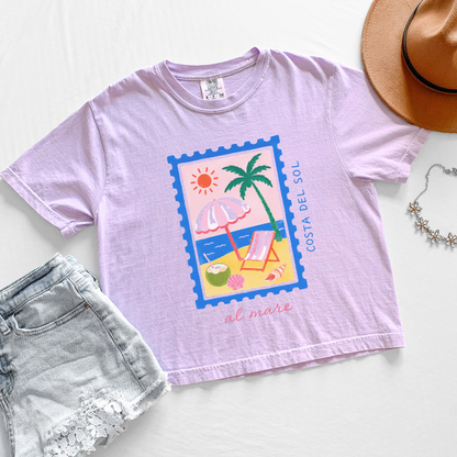 Costa Del Sol - Comfort Colors Boxy Cropped Tee