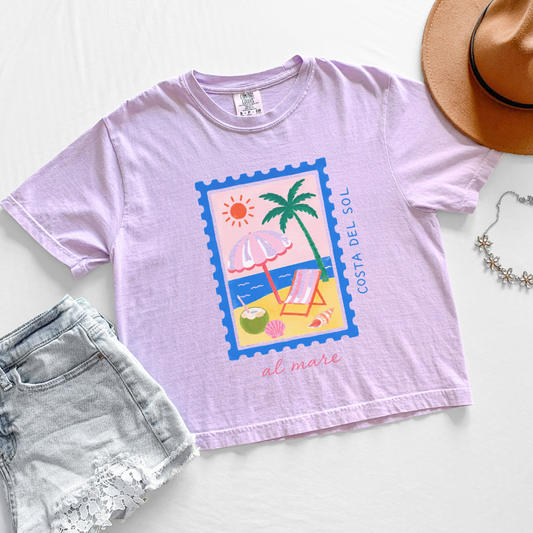 Costa Del Sol - Comfort Colors Boxy Cropped Tee