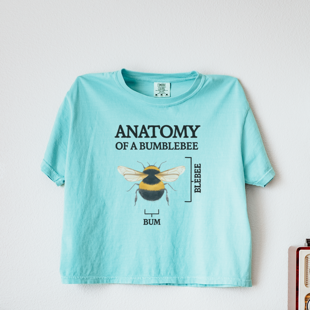 Anatomy Of A Bumblebee - Comfort Colors Boxy Cropped Tee