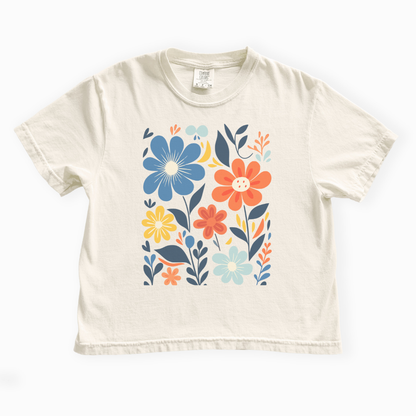 Floral Riot - Comfort Colors Boxy Cropped Tee