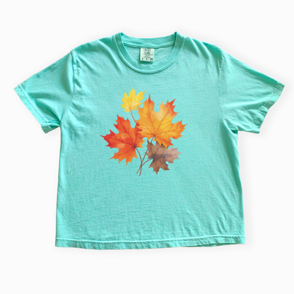 Autumn Leaves - Comfort Colors Boxy Cropped Tee