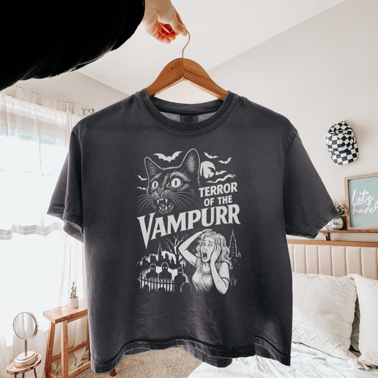 Terror Of The Vampurr - Comfort Colors Boxy Cropped Tee