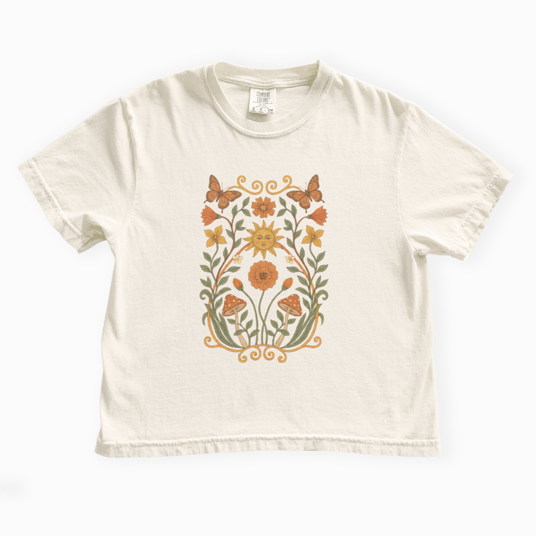 Golden Butterfly - Comfort Colors Boxy Cropped Tee