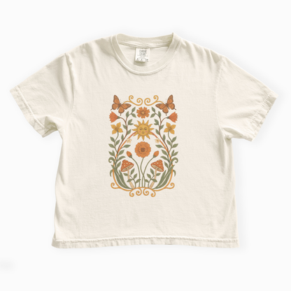 Golden Butterfly - Comfort Colors Boxy Cropped Tee