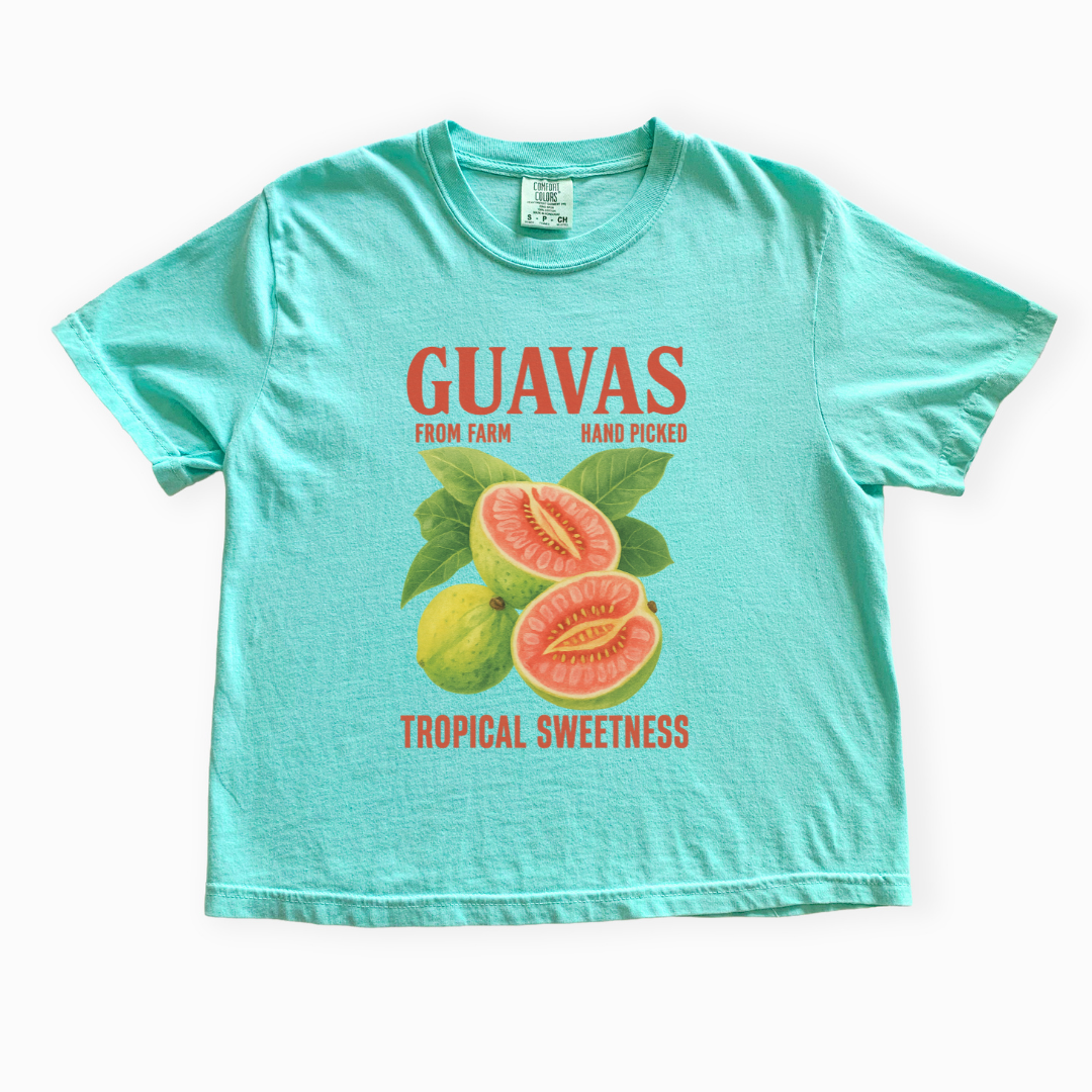 Guavas Tropical Sweetness Tee - Comfort Colors Boxy Cropped Tee