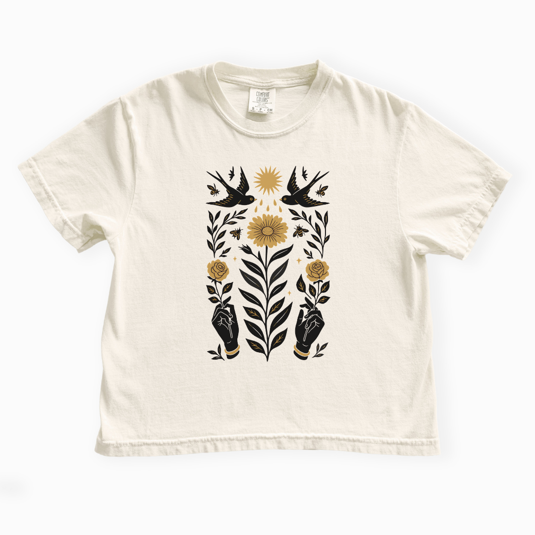 Sanctum Botanica - Comfort Colors Boxy Cropped Tee