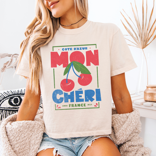 Mon Cheri - Comfort Colors Boxy Cropped Tee