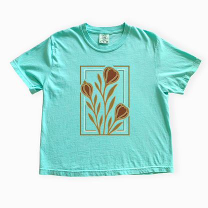 Floraison Noire - Comfort Colors Boxy Cropped Tee