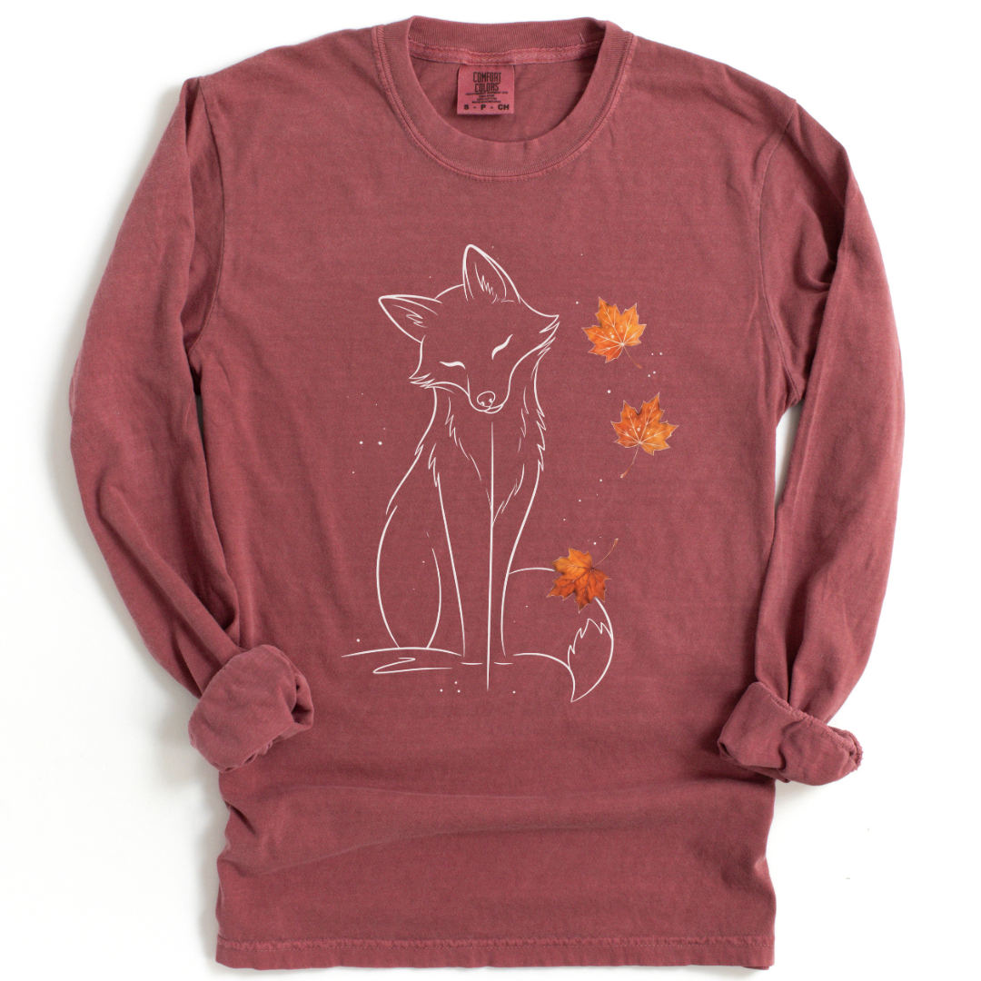 Fox in Fall - Comfort Colors Long Sleeve Premium T Shirt
