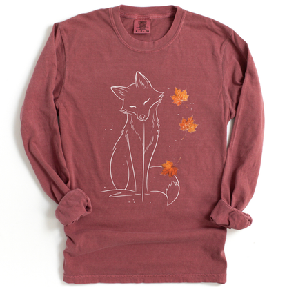 Fox in Fall - Comfort Colors Long Sleeve Premium T Shirt