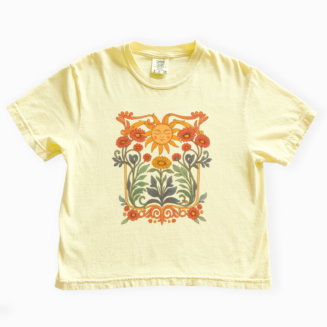 Helia's Garden - Comfort Colors Boxy Cropped Tee