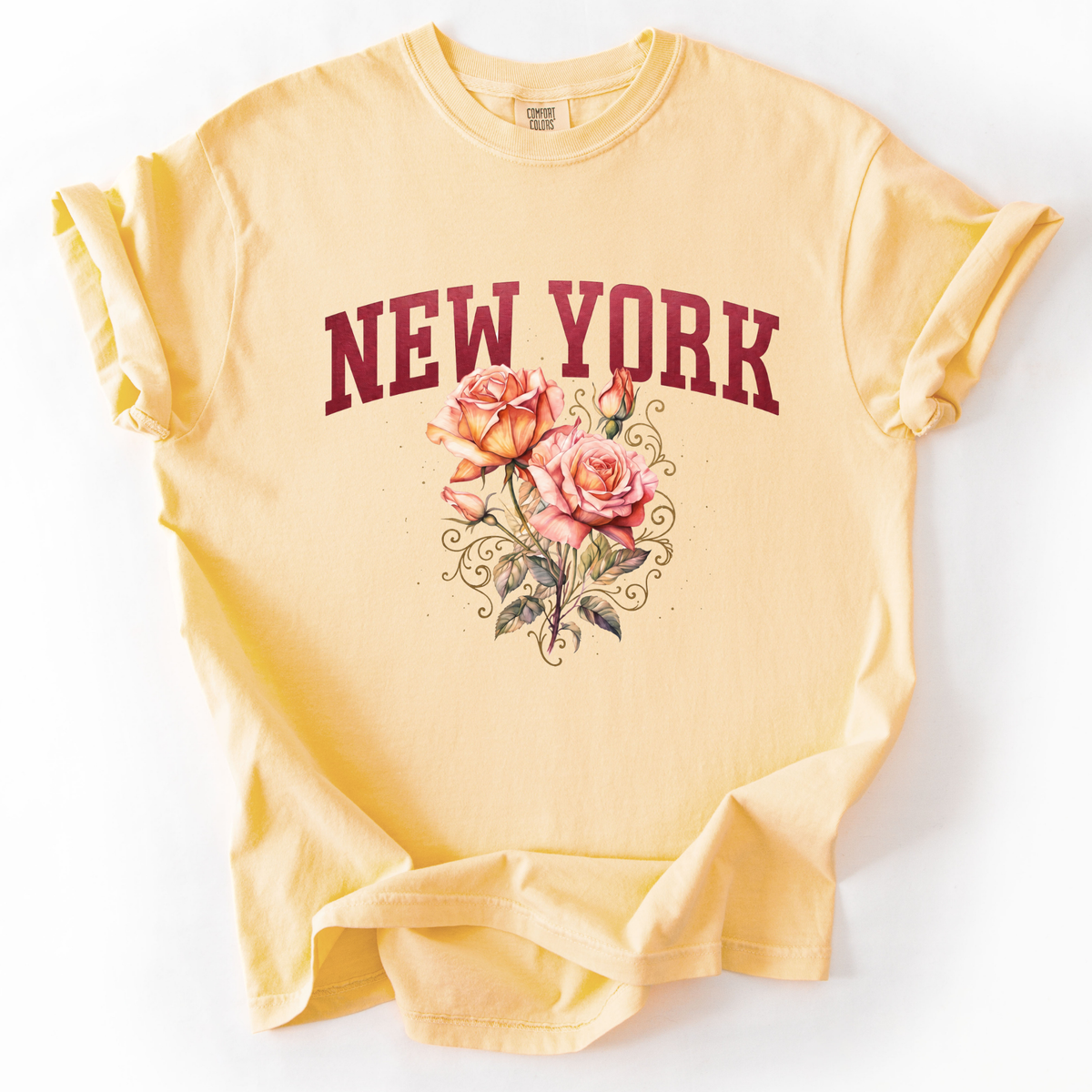 New York Floral - Comfort Colors Relaxed Fit Premium T Shirt