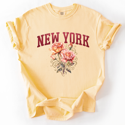 New York Floral - Comfort Colors Relaxed Fit Premium T Shirt