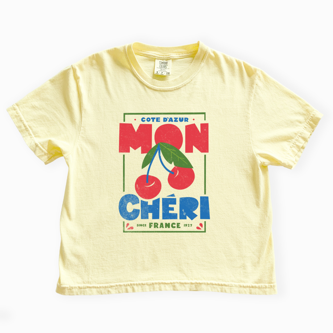 Mon Cheri - Comfort Colors Boxy Cropped Tee