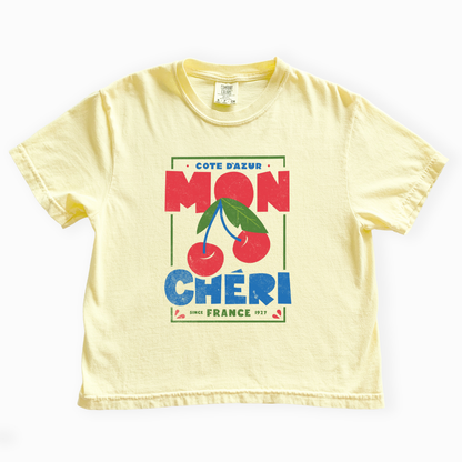 Mon Cheri - Comfort Colors Boxy Cropped Tee