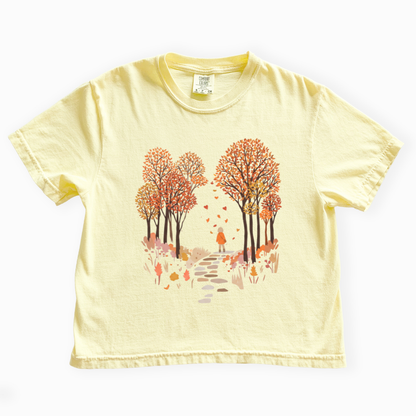 Autumn Walks - Comfort Colors Boxy Cropped Tee
