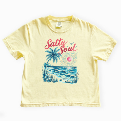 Salty Soul - Comfort Colors Boxy Cropped Tee