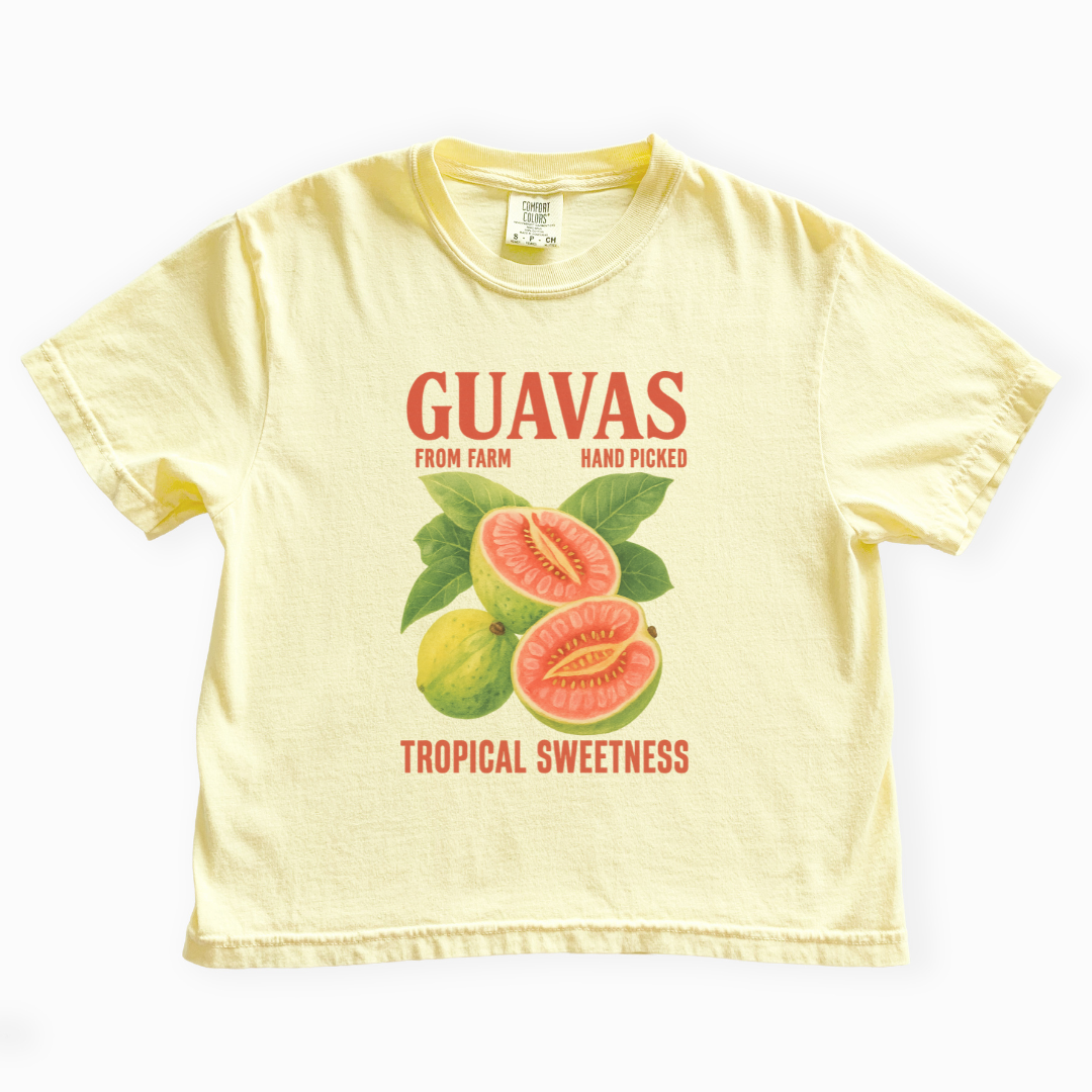 Guavas Tropical Sweetness Tee - Comfort Colors Boxy Cropped Tee