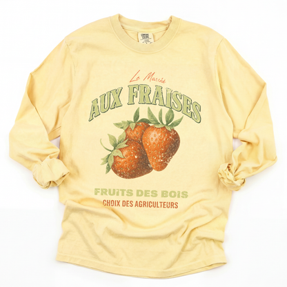 Aux Fraises - Comfort Colors Premium Long Sleeve T Shirt