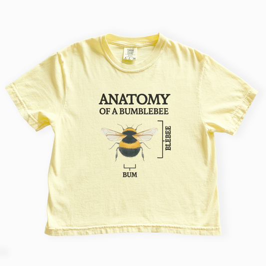 Anatomy Of A Bumblebee - Comfort Colors Boxy Cropped Tee