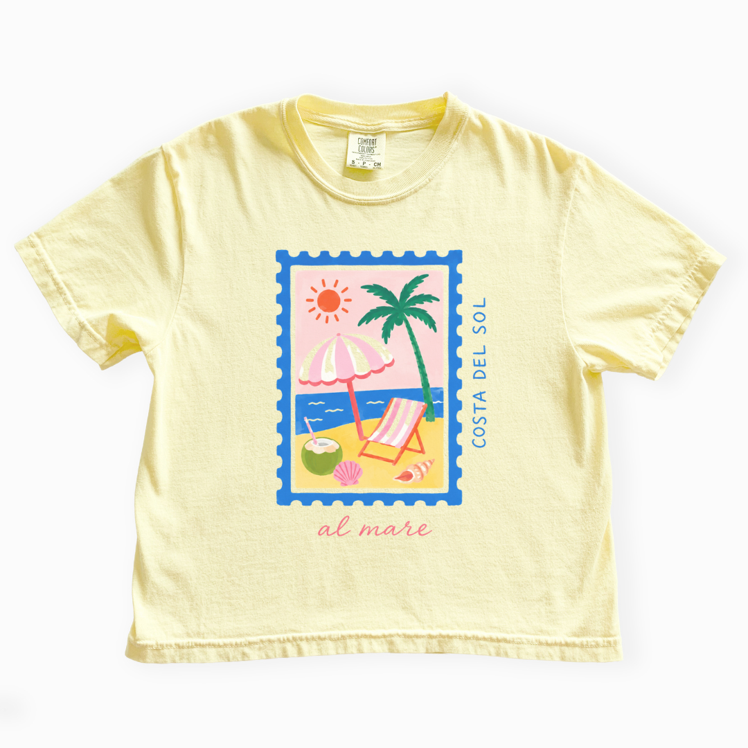 Costa Del Sol - Comfort Colors Boxy Cropped Tee