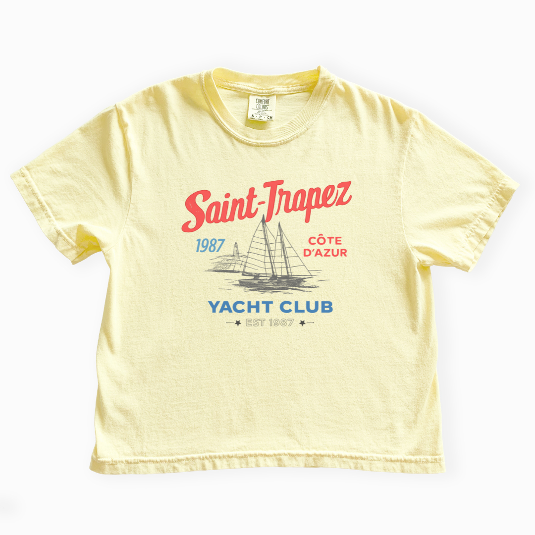 Saint Tropez Yacht Club - Comfort Colors Boxy Cropped Tee