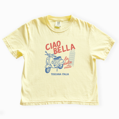 Ciao Bella - Comfort Colors Boxy Cropped Tee