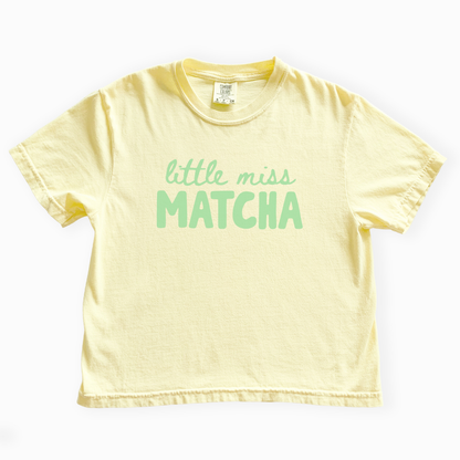 Little Miss Matcha - Comfort Colors Boxy Cropped Tee