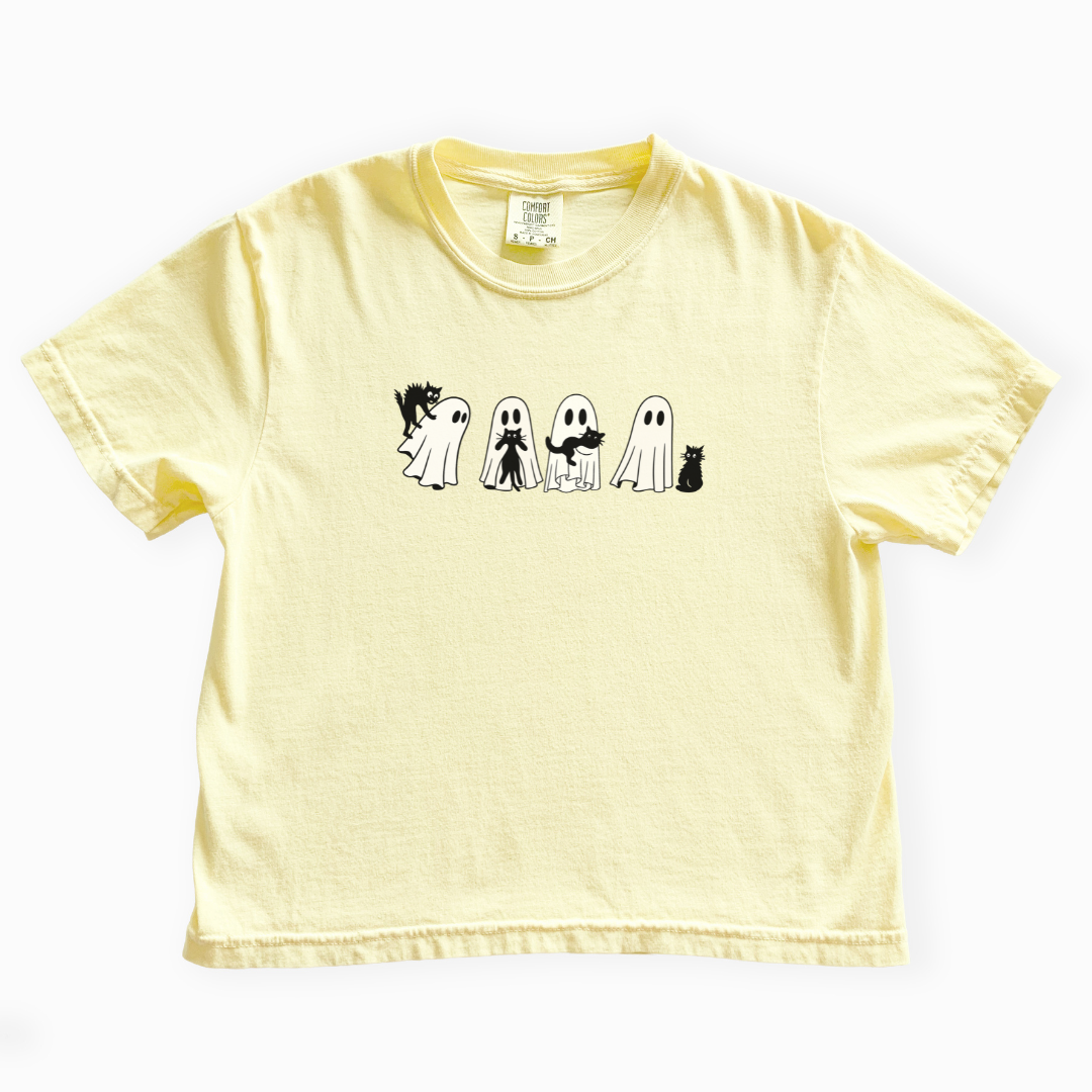 Scaredy Cats - Comfort Colors Boxy Cropped Tee