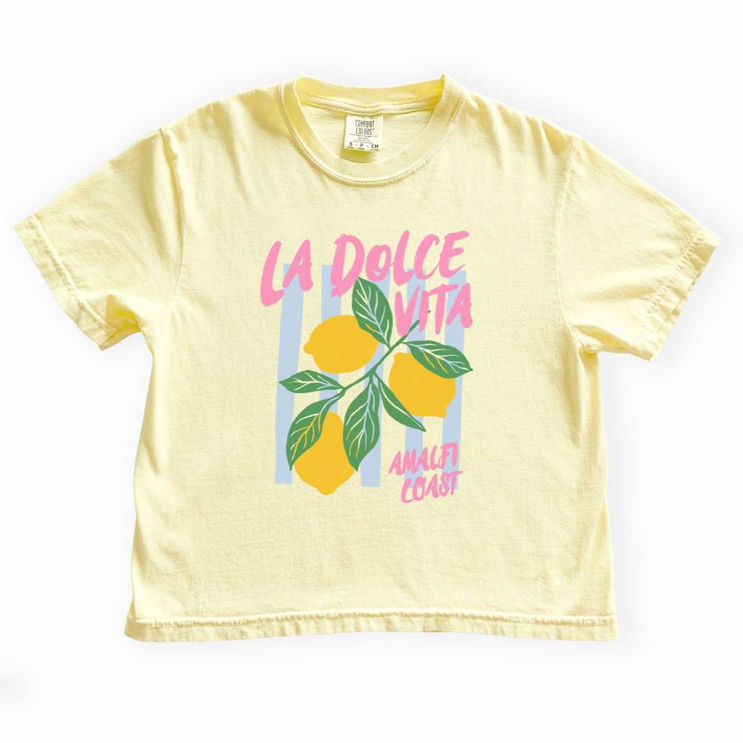 La Dolce Vita - Comfort Colors Boxy Cropped Tee
