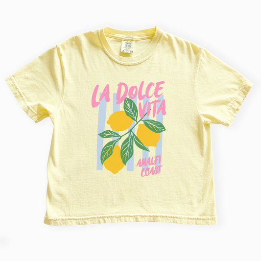 La Dolce Vita - Comfort Colors Boxy Cropped Tee